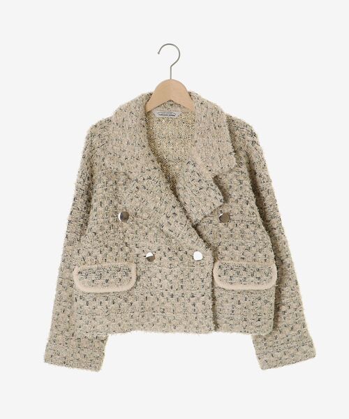 le.coeur blanc（ルクールブラン）の「《手洗い可能》TORRAZZO DONNAツイードニットPコート（ピーコート・レディース・ベージュ・38）」の2枚目の写真