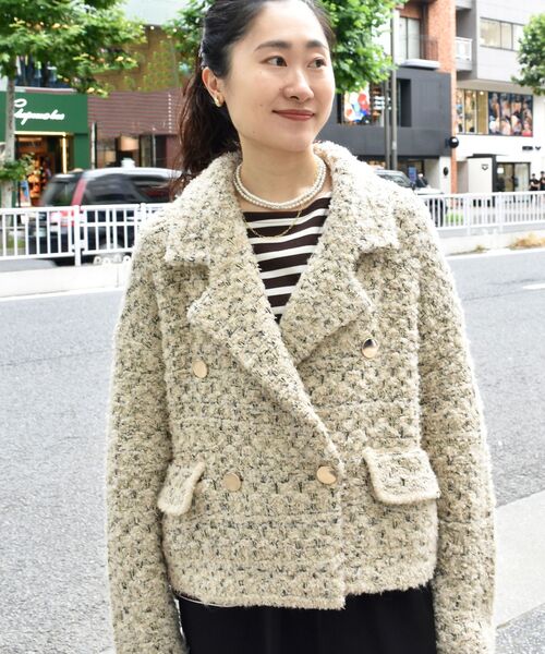 セール】《手洗い可能》TORRAZZO DONNAツイードニットPコート