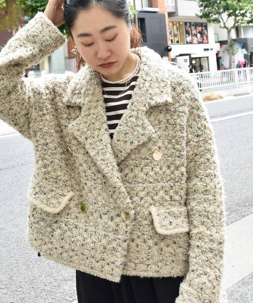 セール】《手洗い可能》TORRAZZO DONNAツイードニットPコート