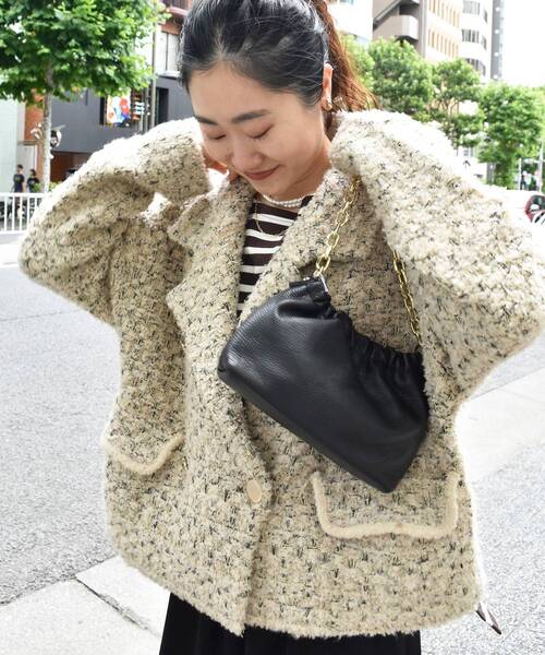 le.coeur blanc（ルクールブラン）の「《手洗い可能》TORRAZZO DONNAツイードニットPコート（ピーコート・レディース・ベージュ・38）」の8枚目の写真