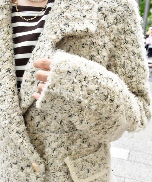 le.coeur blanc（ルクールブラン）の「《手洗い可能》TORRAZZO DONNAツイードニットPコート（ピーコート・レディース・ベージュ・38）」の9枚目の写真