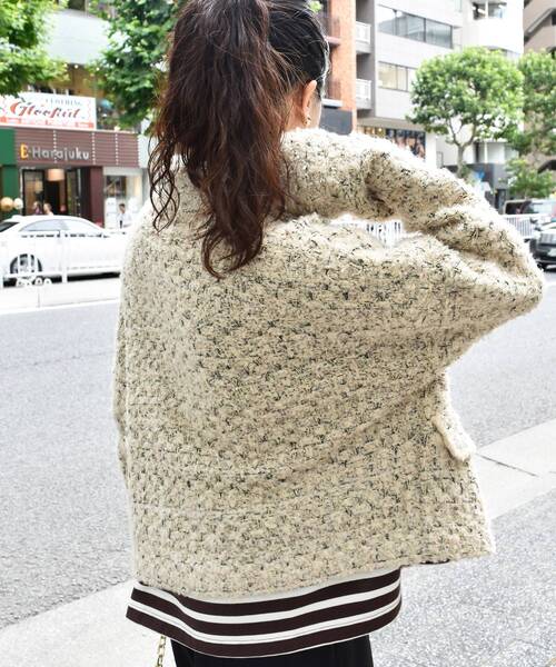 le.coeur blanc（ルクールブラン）の「《手洗い可能》TORRAZZO DONNAツイードニットPコート（ピーコート・レディース・ベージュ・38）」の13枚目の写真