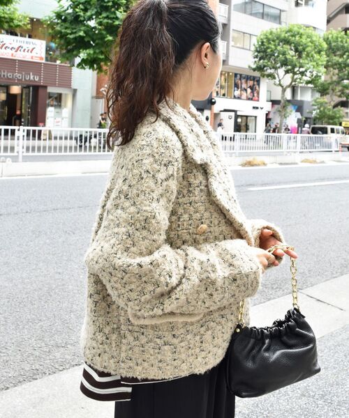 le.coeur blanc（ルクールブラン）の「《手洗い可能》TORRAZZO DONNAツイードニットPコート（ピーコート・レディース・ベージュ・38）」の14枚目の写真