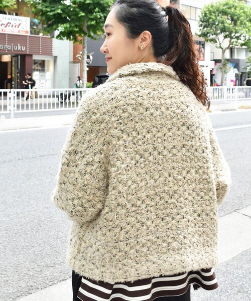 le.coeur blanc（ルクールブラン）の「《手洗い可能》TORRAZZO DONNAツイードニットPコート（ピーコート・レディース・ベージュ・38）」の15枚目の写真