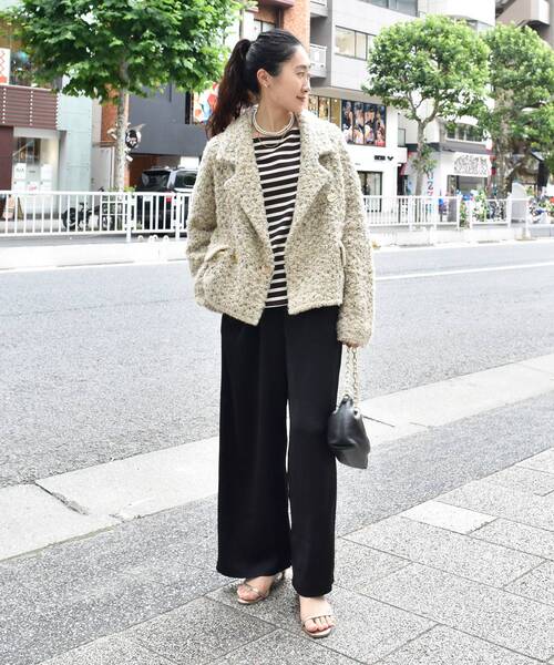 le.coeur blanc（ルクールブラン）の「《手洗い可能》TORRAZZO DONNAツイードニットPコート（ピーコート・レディース・ベージュ・38）」の17枚目の写真