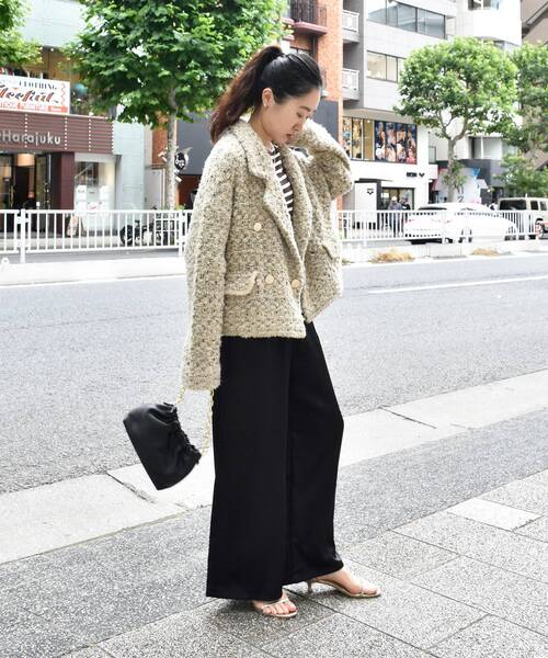 le.coeur blanc（ルクールブラン）の「《手洗い可能》TORRAZZO DONNAツイードニットPコート（ピーコート・レディース・ベージュ・38）」の19枚目の写真