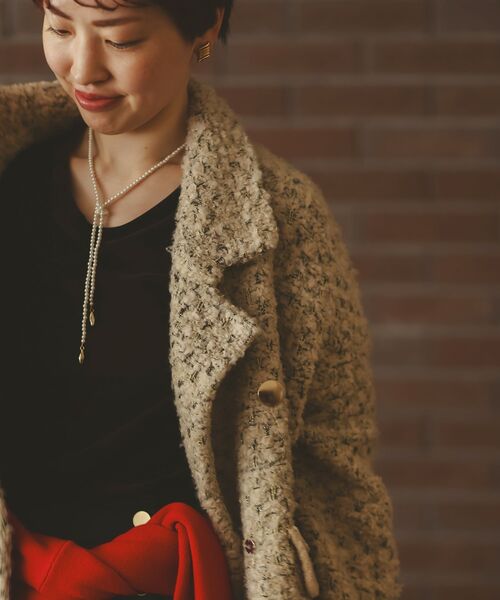 le.coeur blanc（ルクールブラン）の「《手洗い可能》TORRAZZO DONNAツイードニットPコート（ピーコート・レディース・ベージュ・38）」の22枚目の写真