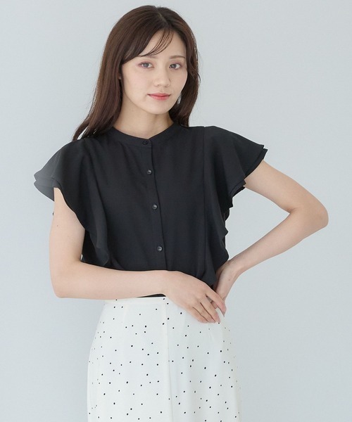 Andemiu（アンデミュウ）の「2WAYラッフルブラウス579750（シャツ/ブラウス・レディース・ブラック/ブラウン/オフホワイト/ブルー・FREE）」の3枚目の写真