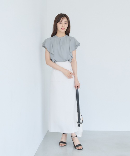 Andemiu（アンデミュウ）の「2WAYラッフルブラウス579750（シャツ/ブラウス・レディース・ブラック/ブラウン/オフホワイト/ブルー・FREE）」の5枚目の写真