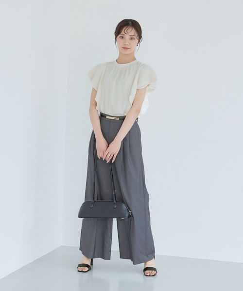 Andemiu（アンデミュウ）の「2WAYラッフルブラウス579750（シャツ/ブラウス・レディース・ブラック/ブラウン/オフホワイト/ブルー・FREE）」の9枚目の写真