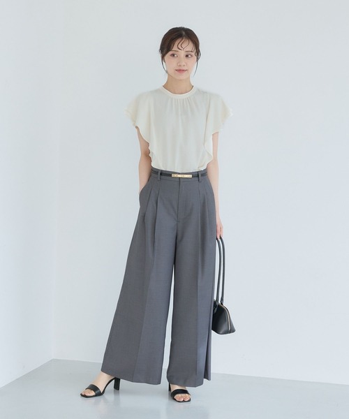 Andemiu（アンデミュウ）の「2WAYラッフルブラウス579750（シャツ/ブラウス・レディース・ブラック/ブラウン/オフホワイト/ブルー・FREE）」の10枚目の写真