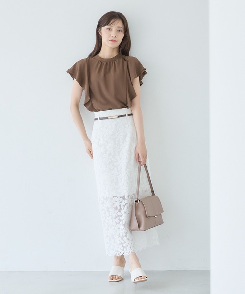 Andemiu（アンデミュウ）の「2WAYラッフルブラウス579750（シャツ/ブラウス・レディース・ブラック/ブラウン/オフホワイト/ブルー・FREE）」の15枚目の写真