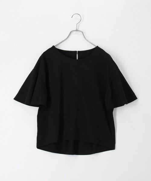 tシャツ 袖フレア麻調カットT レディース fredy couleur tシャツ 5分袖フレア麻調カットT レディース