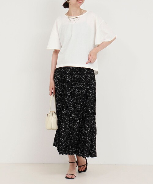tシャツ 袖フレア麻調カットT レディース 袖フレア麻調カットT（Tシャツ/カットソー）｜fredy couleur