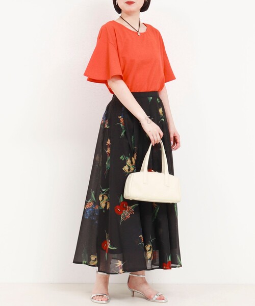 tシャツ 袖フレア麻調カットT レディース 袖フレア麻調カットT（Tシャツ/カットソー）｜fredy couleur