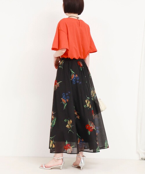 fredy couleur（フレディクルール）の「袖フレア麻調カットT（Tシャツ/カットソー・レディース・オレンジ/ブラック/グレイッシュベージュ/オフホワイト・38）」の14枚目の写真