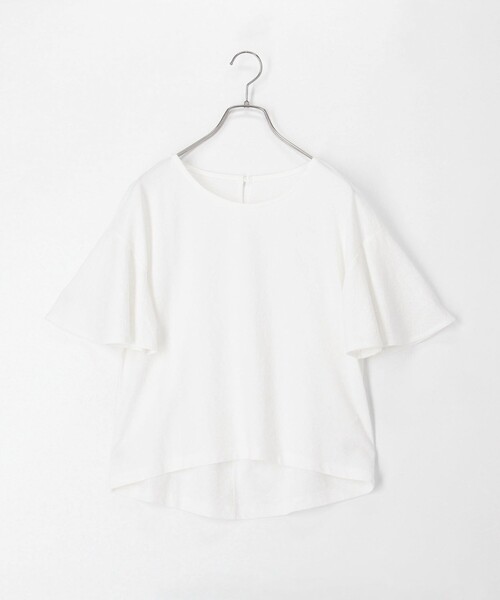 fredy couleur（フレディクルール）の「袖フレア麻調カットT（Tシャツ/カットソー・レディース・オレンジ/ブラック/グレイッシュベージュ/オフホワイト・38）」の15枚目の写真