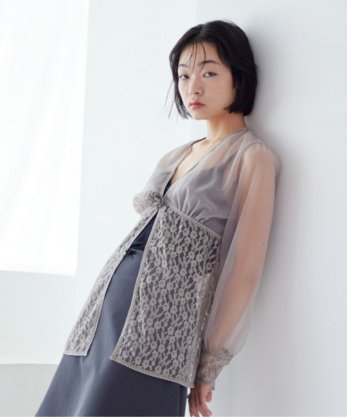 etre loin(エトルワン)の「Rose sheer blouse(シャツ/ブラウス・レディース・グレー/アイボリー/ブラック・M)」の3枚目の写真