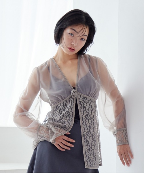 etre loin(エトルワン)の「Rose sheer blouse(シャツ/ブラウス・レディース・グレー/アイボリー/ブラック・M)」の22枚目の写真