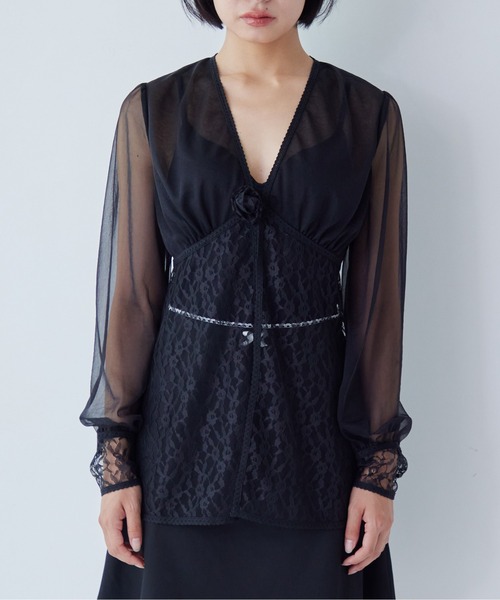 セール】Rose sheer blouse（シャツ/ブラウス）｜etre loin