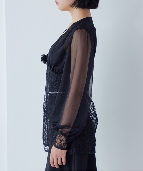 etre loin(エトルワン)の「Rose sheer blouse(シャツ/ブラウス・レディース・グレー/アイボリー/ブラック・M)」の21枚目の写真