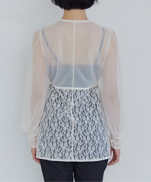 etre loin(エトルワン)の「Rose sheer blouse(シャツ/ブラウス・レディース・グレー/アイボリー/ブラック・M)」の9枚目の写真