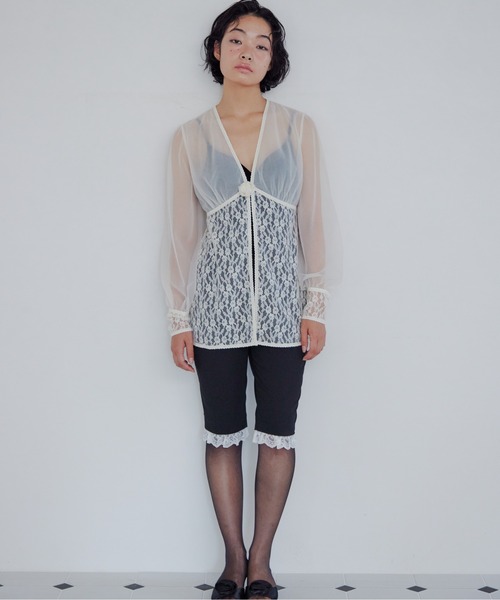 etre loin(エトルワン)の「Rose sheer blouse(シャツ/ブラウス・レディース・グレー/アイボリー/ブラック・M)」の10枚目の写真