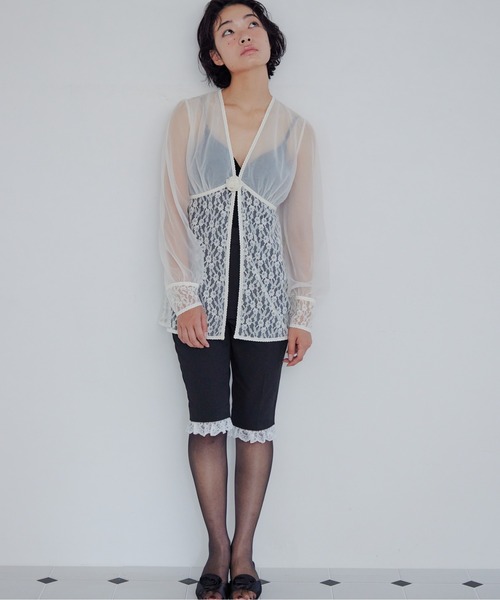 etre loin(エトルワン)の「Rose sheer blouse(シャツ/ブラウス・レディース・グレー/アイボリー/ブラック・M)」の11枚目の写真