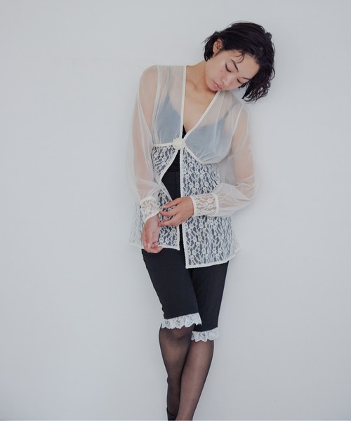 etre loin(エトルワン)の「Rose sheer blouse(シャツ/ブラウス・レディース・グレー/アイボリー/ブラック・M)」の13枚目の写真