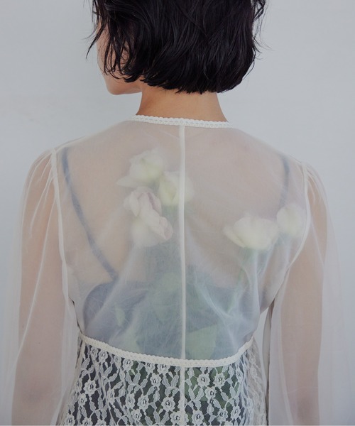 セール】Rose sheer blouse（シャツ/ブラウス）｜etre loin