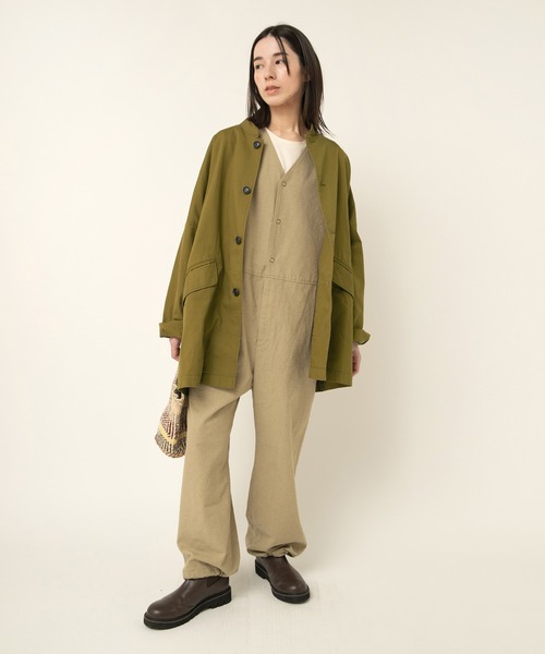 RNA/J2100/ノーカラージャケット J2144 スタンドカラーロングジャケット（ノーカラージャケット