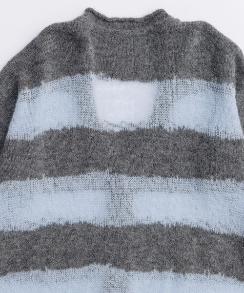 Scarf Combination Striped Cardigan/マフラーコンビボーダー