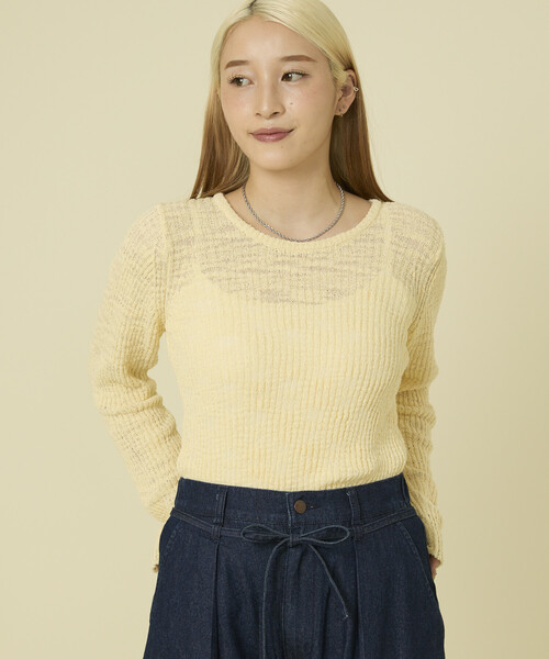 FREAK'S STORE(フリークスストア)の「スラブリブ バレエネックニット/シアー リブニット(ニット/セーター・レディース・レモンイエロー/ブルーグリーン/ブラウン・フリ-)」の20枚目の写真