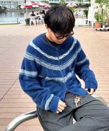 ジップアップ」に該当するニット/セーター（ブルー・ネイビー/青色系