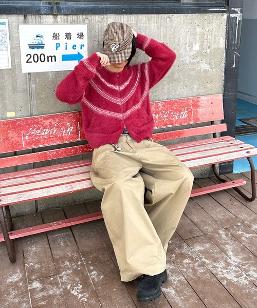 MandO（Auntie Rosa）（エムオー）の「ノルディック柄ジップアップニット（ニット/セーター・メンズ・オフホワイト/ネイビー/レッド・MEDIUM/LARGE）」の5枚目の写真