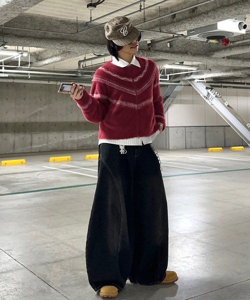 MandO（Auntie Rosa）（エムオー）の「ノルディック柄ジップアップニット（ニット/セーター・メンズ・オフホワイト/ネイビー/レッド・MEDIUM/LARGE）」の4枚目の写真