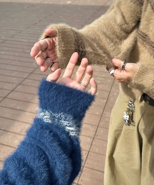 MandO（Auntie Rosa）（エムオー）の「ノルディック柄ジップアップニット（ニット/セーター・メンズ・オフホワイト/ネイビー/レッド・MEDIUM/LARGE）」の11枚目の写真