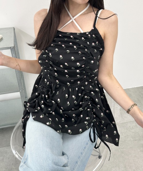 WEGO（ウィゴー）の「WEGO/ドロストデザインキャミワンピース（ワンピース・レディース・ブラウン/ブラック系その他2/ブルー系その他2/ブラック/ホワイト/その他1/ブラウン系その他2/ブルー系その他3・FREE）」の10枚目の写真