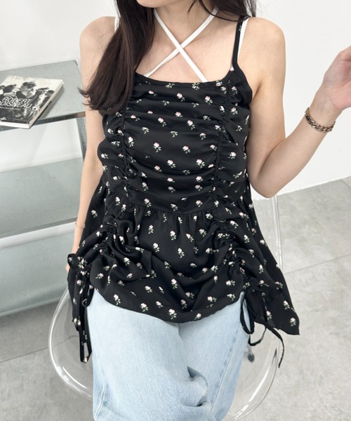 WEGO（ウィゴー）の「WEGO/ドロストデザインキャミワンピース（ワンピース・レディース・ブラウン/ブラック系その他2/ブルー系その他2/ブラック/ホワイト/その他1/ブラウン系その他2/ブルー系その他3・FREE）」の11枚目の写真