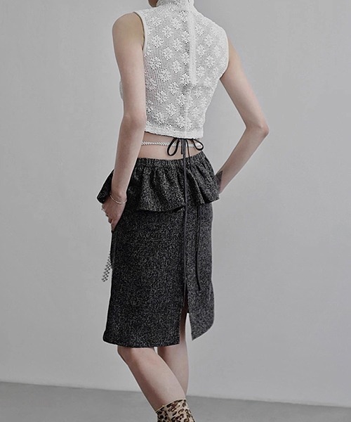 chuclla（チュクラ）の「【CHENTAITAI】フラワーメッシュ ハイネック コンパクトトップ CTW25a007（その他トップス・レディース・アイボリー/ブラック・L）」の15枚目の写真