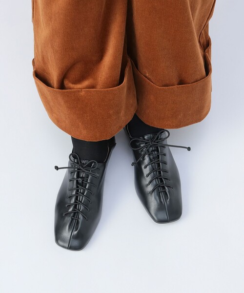 レースアップ スクエアトゥ シューズ（22.5～24.5cm）（ドレスシューズ