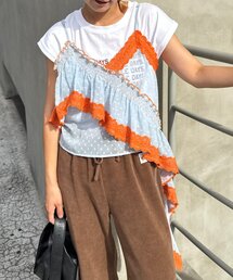 HELLO.SANFRANCISCO | 【HELLO.SANFRANCISCO/ハローサンフランシスコ】アシメフリルドットレースキャミ(タンクトップ)