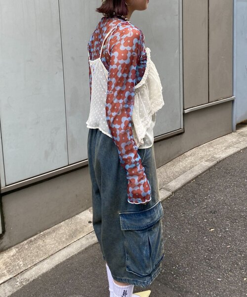 HELLO.SANFRANCISCO（ハローサンフランシスコ）の「【HELLO.SANFRANCISCO/ハローサンフランシスコ】アシメフリルドットレースキャミ（タンクトップ・レディース・サックスブルー/ブラック/オフホワイト・ONE SIZE）」の9枚目の写真