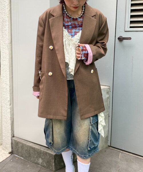 HELLO.SANFRANCISCO（ハローサンフランシスコ）の「【HELLO.SANFRANCISCO/ハローサンフランシスコ】アシメフリルドットレースキャミ（タンクトップ・レディース・サックスブルー/ブラック/オフホワイト・ONE SIZE）」の11枚目の写真