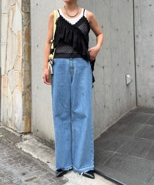 HELLO.SANFRANCISCO（ハローサンフランシスコ）の「【HELLO.SANFRANCISCO/ハローサンフランシスコ】アシメフリルドットレースキャミ（タンクトップ・レディース・サックスブルー/ブラック/オフホワイト・ONE SIZE）」の16枚目の写真