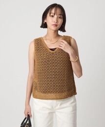綺麗　グリーンレーベルリラクシング　自宅洗濯可能　ゆったりVネックニット green label relaxing｜グリーンレーベル リラクシングのニット