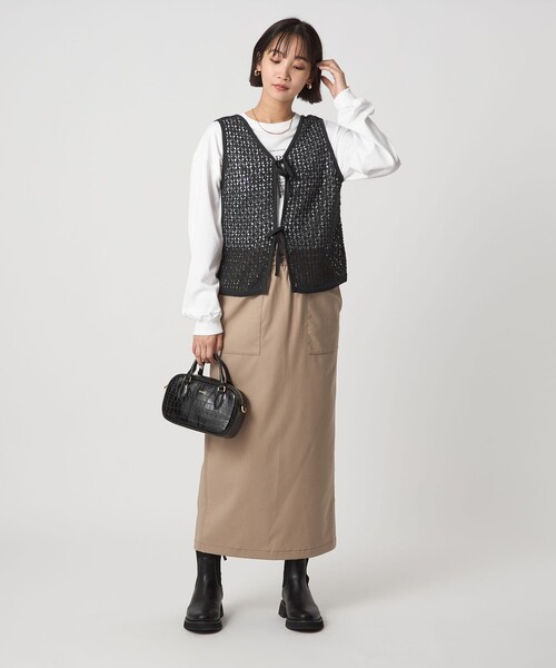 waac メッシュノースリーブ　プルオーバー メッシュ 2WAY ノースリーブ ニット プルオーバー ウォッシャブル