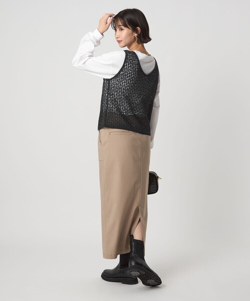 waac メッシュノースリーブ　プルオーバー メッシュ 2WAY ノースリーブ ニット プルオーバー