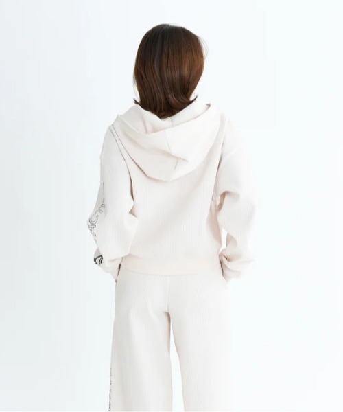 ROXY(ロキシー)の「BE ACTIVE HOODIE/ロキシー速乾UVケアワッフルジップアップパーカー・フーディー(スウェット・レディース・ブラック/カモフラージュ/ホワイト・SMALL/MEDIUM/LARGE)」の22枚目の写真
