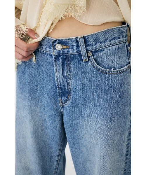 パンツ KNEE SLIT WIDE STRAIGHT MOUSSY | KNEE SLIT WIDE ストレート デニム (ワイド ) |SHEL
